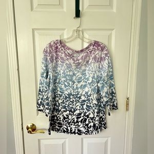 Charter Club Floral Pattern Long Sleeve Shirt